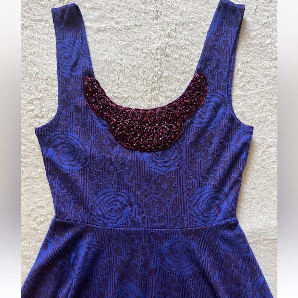 Free People Floral Beaded Flare Skate Tulle Dress - Picture 4 of 6